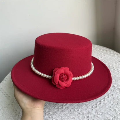 Chapeau Fedora de Style français pour femmes, chapeau en feutre à bord large de 10CM, Derby d'hiver et d'automne, chapeaux de Jazz de mariage