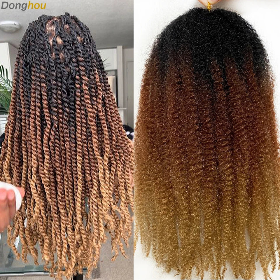 Marley Hair 18 pouces cheveux synthétiques tressés Marley Ombre noir brun blond gris 350 pour cheveux tressés Afro Kinky Marley Twist