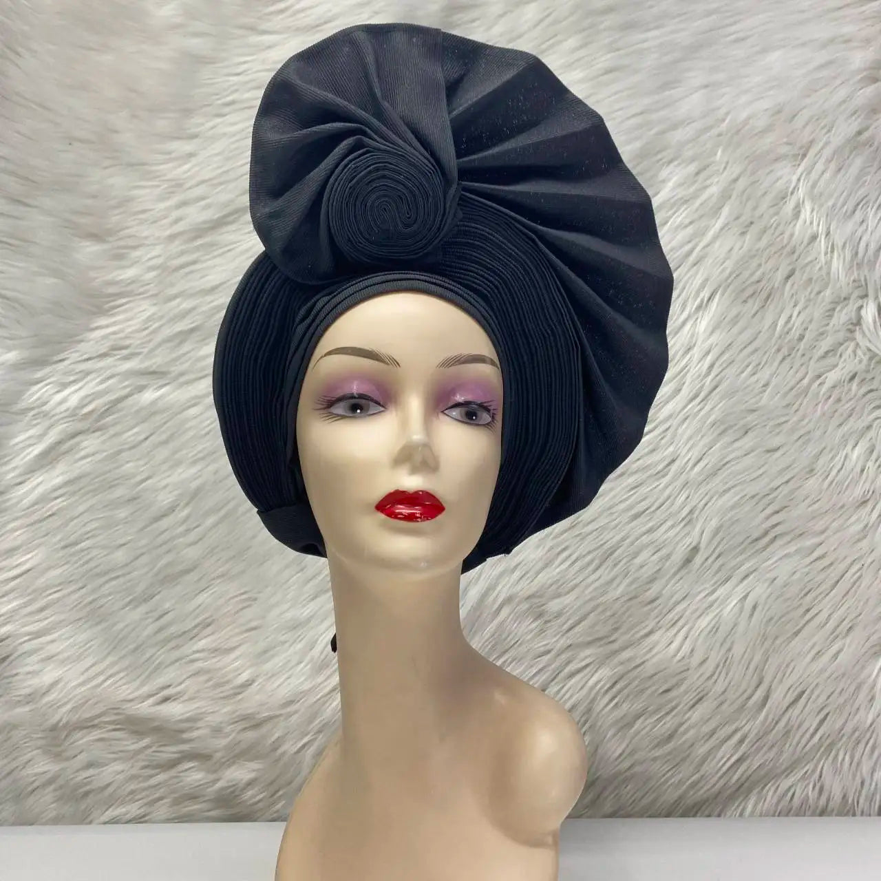 Turban de tête musulman pour femmes, Gele africain violet, casquettes déjà fabriquées, Auto Aso Oke, cravate de sauna Gele, chapeau rond pour dames, Z620-2 de fête