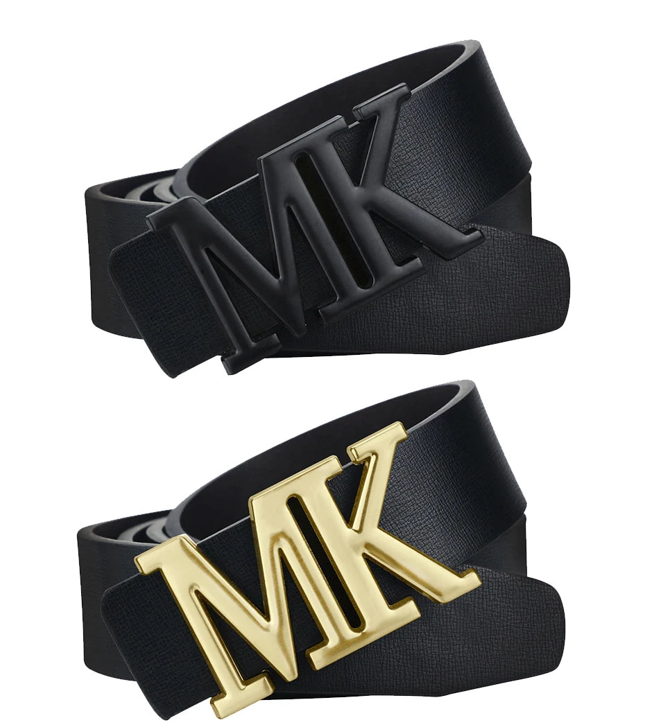 Maikun Ceinture réversible en cuir PU pour homme avec boucle noire rotative pour la Saint-Valentin