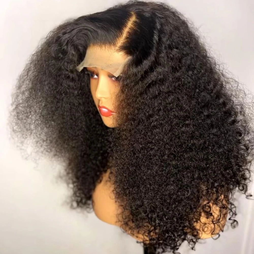 Perruque Bob Lace Front Wig naturelle noire, 26 pouces, longue, crépue, bouclée, douce, sans colle, densité 180%, courte, profonde, avec Baby Hair, pre-plucked, pour femmes