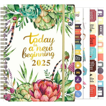 Planificateur 2025 Calendrier hebdomadaire et mensuel 2025 de janvier à décembre A5 (6,2" x 8,5") Plan de travail accaden de 12 mois Etiquettesmic