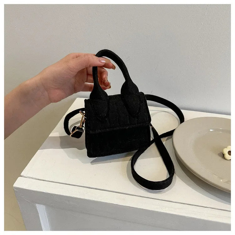 Sac à main en feutre coloré pour femme, mini sacs à main, sac à bandoulière, motif pierre, initié