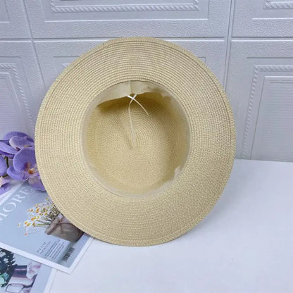 Chapeau plat d'été pour femmes, nouveau style, chapeau de soleil, de plage, de mariage, de thé, élégant, avec coiffure en perles, 모자