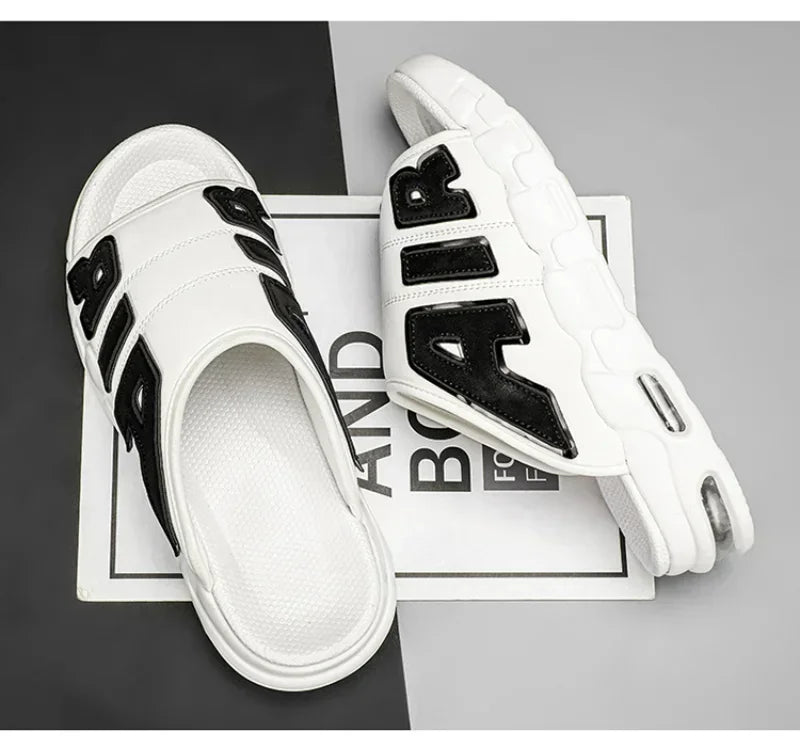 Été nouveaux hommes PU Air pantoufles à la mode grande taille Style coréen décontracté à la mode polyvalent vêtements d'extérieur sandales