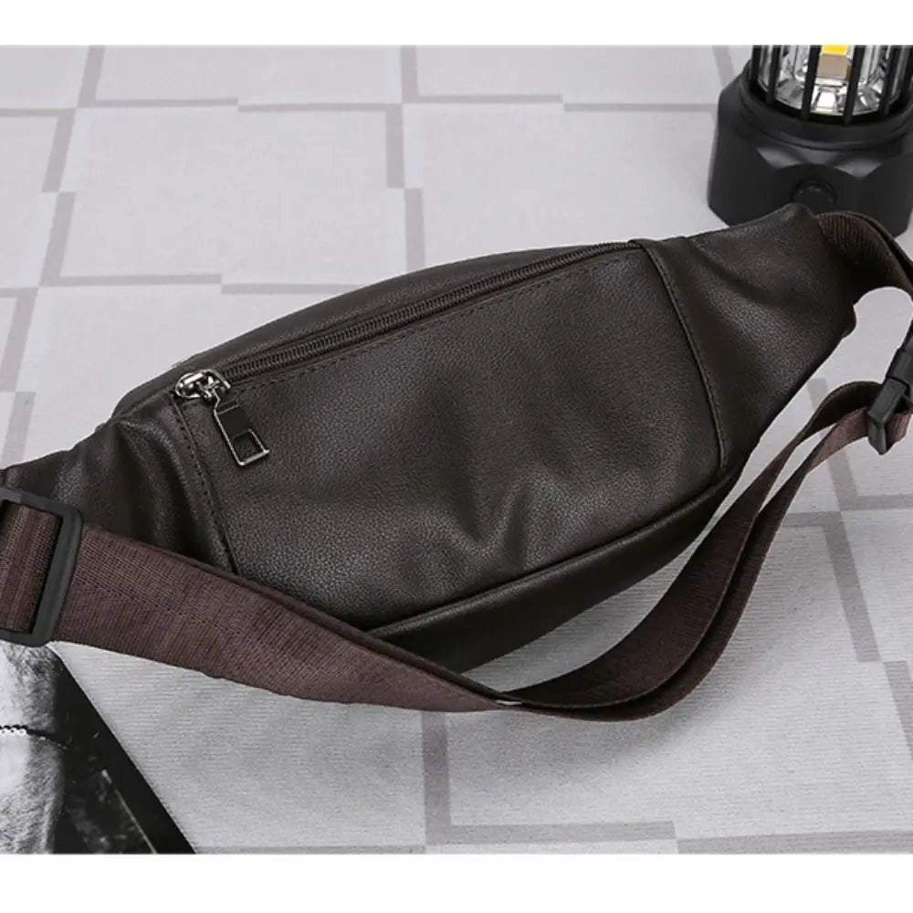 Sac de taille multifonctionnel en cuir pour homme, sacs à bandoulière de luxe, sac de voyage, sac de sport étanche, portefeuilles d'argent, extérieur, affaires