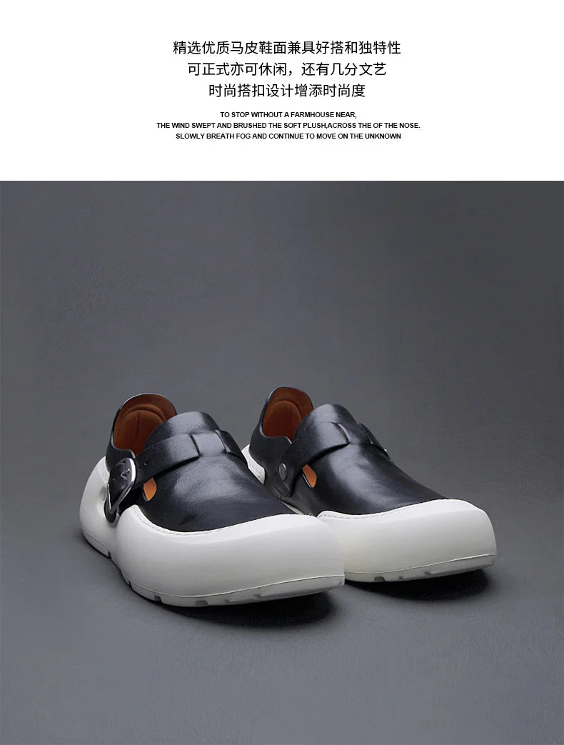 Été 2025 nouveaux mocassins en cuir respirants pour hommes semelles souples semelles épaisses confortables chaussures en cuir pour hommes à la mode et décontractées