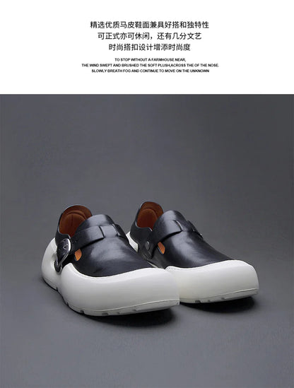 Été 2025 nouveaux mocassins en cuir respirants pour hommes semelles souples semelles épaisses confortables chaussures en cuir pour hommes à la mode et décontractées