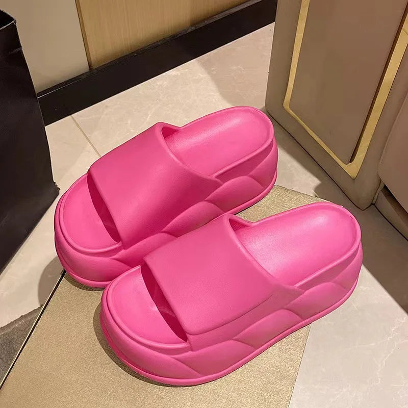 Sandales d'été à talons hauts de 7 cm pour femmes, mules à talons épais, tongs EVA, chaussures de maison, pantoufles à plateforme d'extérieur, nouvelle collection