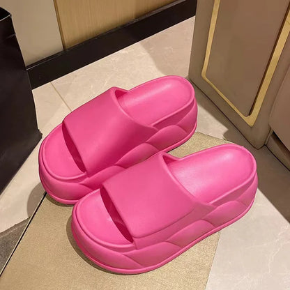 Sandales d'été à talons hauts de 7 cm pour femmes, mules à talons épais, tongs EVA, chaussures de maison, pantoufles à plateforme d'extérieur, nouvelle collection