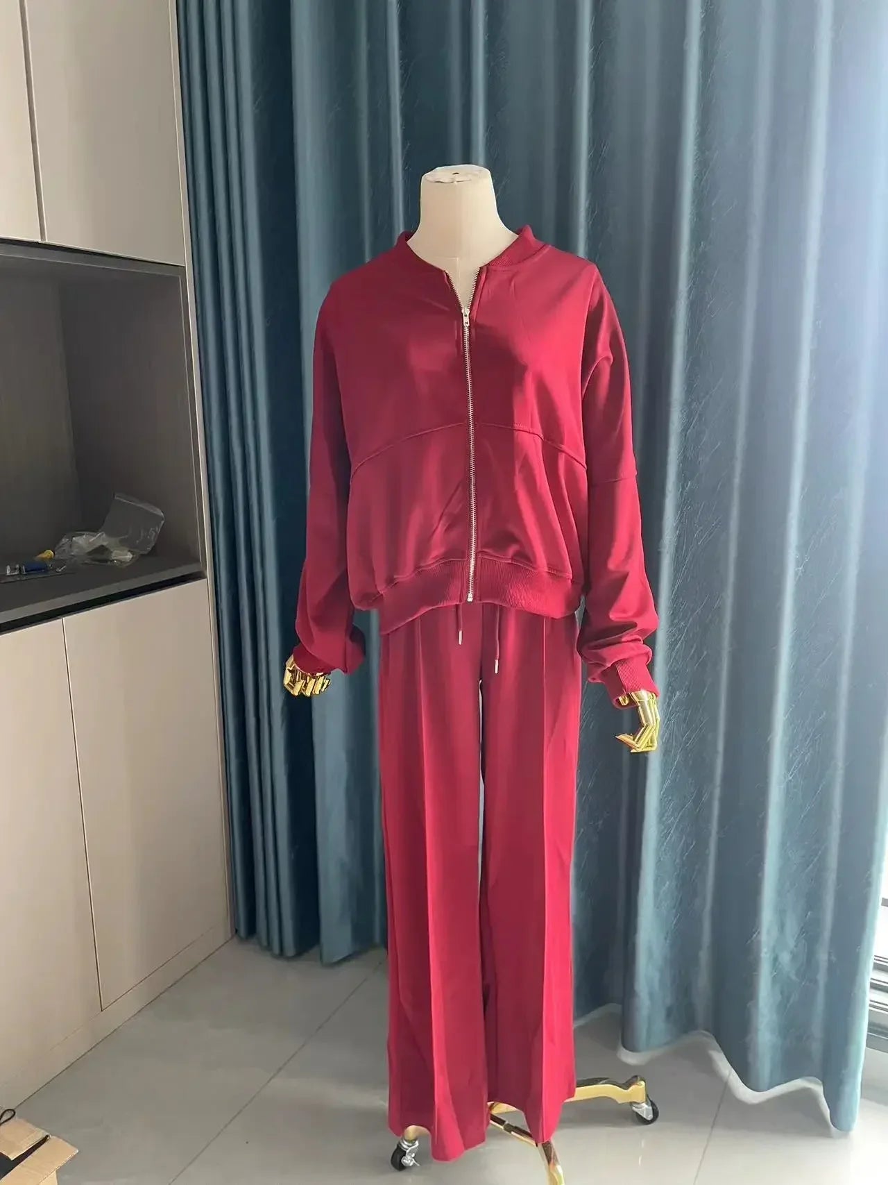 2025 automne femmes survêtement costume noir à manches longues manteau taille haute jambe large pantalons longs ensemble femme mode vêtements de sport dame