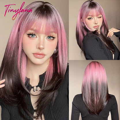 Perruques synthétiques blondes marron clair avec frange pour femmes, perruques Bob courtes droites quotidiennes, faux cheveux Cosplay Halloween résistantes à la chaleur