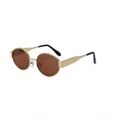 Nouvelles lunettes de soleil ovales pour femmes et hommes, monture métallique tendance, nuances classiques