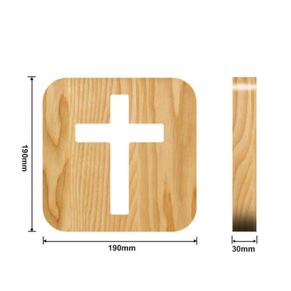 Lumière Led croix chrétienne en bois ornements USB LED veilleuse décoration de Table chrétienne debout église croix Miniatures