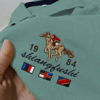 Polo brodé pour homme, haut respirant et confortable, mode décontractée