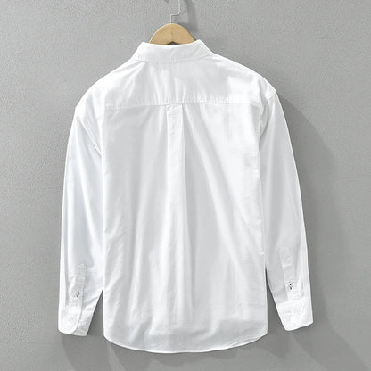 Chemise Patchwork blanche pour hommes, en coton, ample, à manches longues, à la mode, nouvelle collection printemps 2024