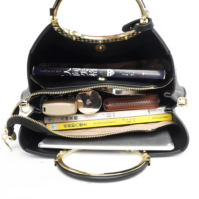Sac à Main de Luxe en Cuir Souple pour Femme, Fourre-Tout de Grande Capacité à 3 Couches, de Styliste, de Bonne Qualité
