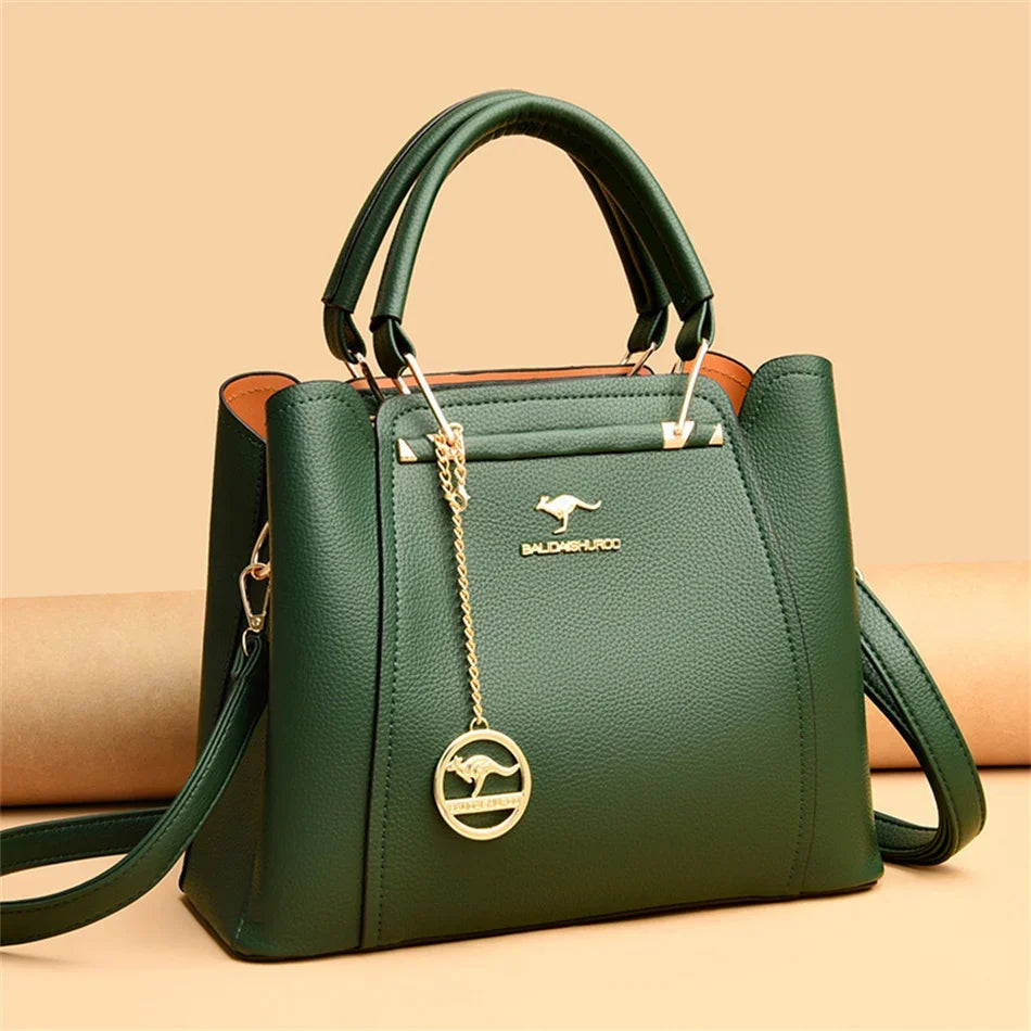 3 couches grande capacité femmes sac fourre-tout en cuir souple sacs à main de luxe femmes sacs concepteur couleur unie sac à bandoulière sacs à main 2025
