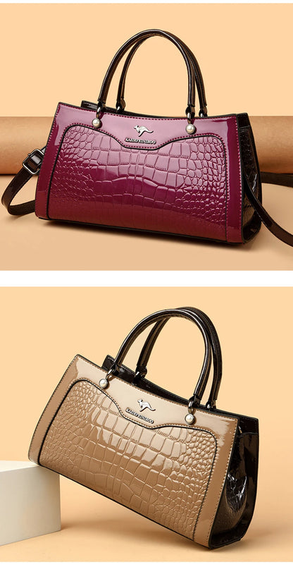 Sacs à main en cuir verni pour femmes, sacs à bandoulière pour dames, sacs à main de créateurs de luxe, petit sac fourre-tout décontracté, initié par la marque, nouveau