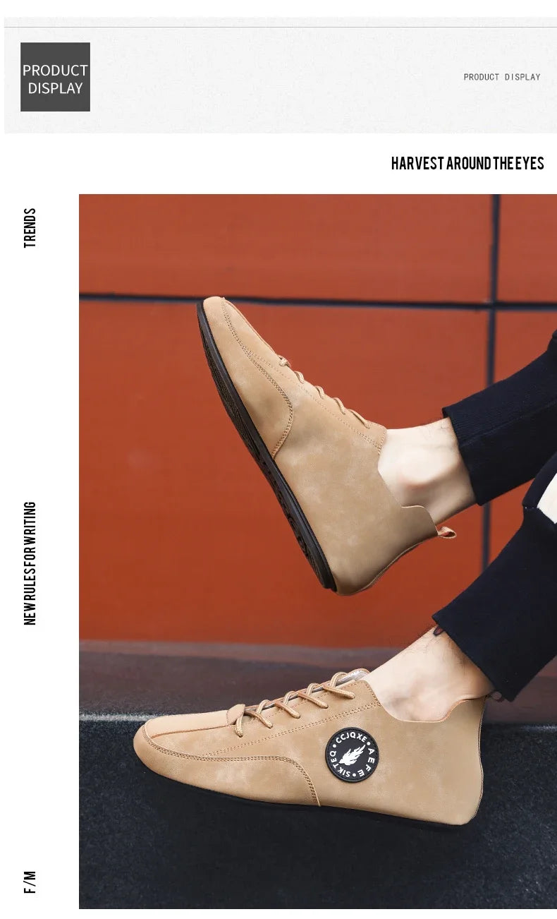 MAEDEF mocassins pour hommes léger conduite décontracté fond mince chaussures plates semelle souple confortable antidérapant à lacets chaussures de marche hommes