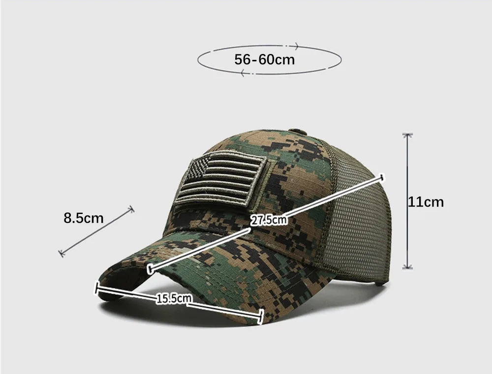 Casquette de Baseball Camouflage drapeau américain pour hommes, tactique respirante en plein air, chapeau à visière d'alpinisme réglable et élégant