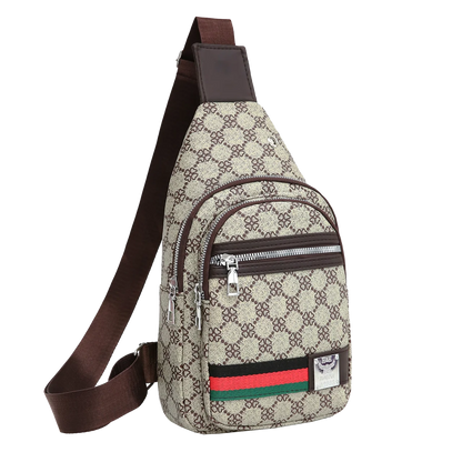 Sac messager multifonction pour hommes, sacs de poitrine en tissu à bandoulière, sac à main décontracté avec trou pour écouteurs