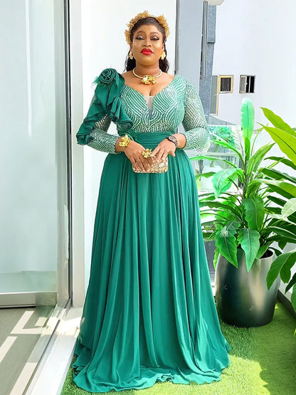 Robes de soirée de mariage africaines grande taille pour femmes, Dashiki Ankara, Robe de soirée élégante, tenue de noël, vêtements africains, 2025