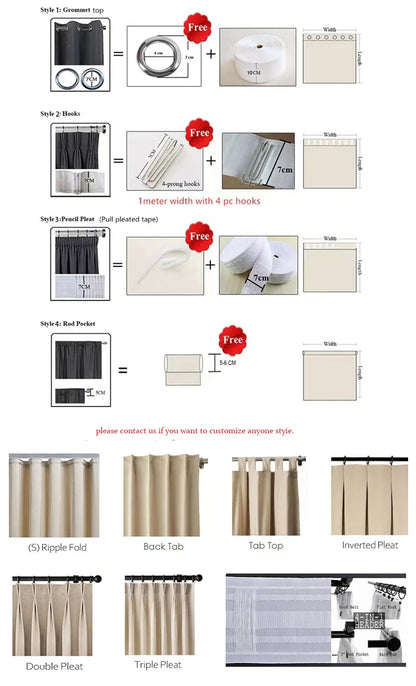 Rideaux occultants de luxe en feuille de velours de soie, estampage doré, pour salon, chambre à coucher, salle à manger, Nature, taille verticale personnalisée, Tulle blanc