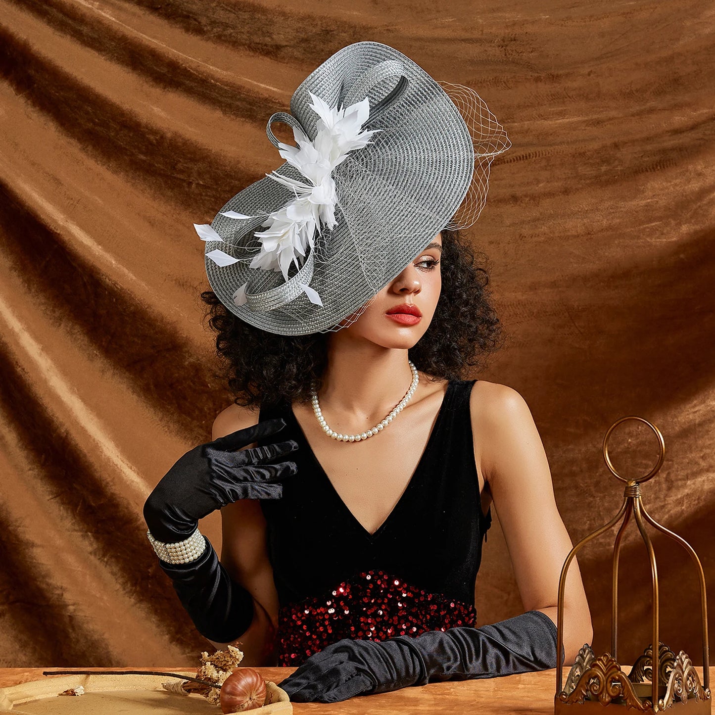 Chapeau de mariage en plumes parfaites, chapeaux Derby Kentucky en paille à la mode, fascinateurs de mariée de luxe Premium, bandeau Unique avec Clip pour voile