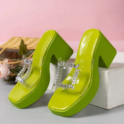 Sandales Escarpins Transparentes à Talons Hauts pour Femme, Chaussures d'Été en PVC, Nouveau Design, 2023