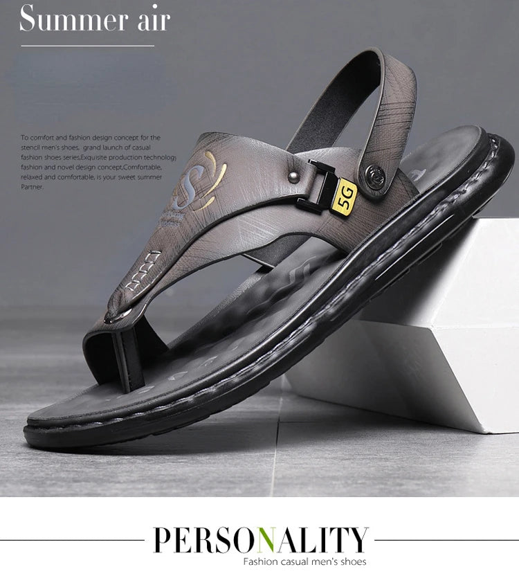 Marque hommes sandales été à semelles souples anti-dérapant chaussures de plage mâle en plein air confortable hommes pantoufles de luxe de haute qualité sandalias