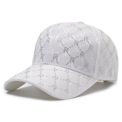 Casquette de Baseball avec lettres en strass pour hommes et femmes, casquette de soleil de rue, chapeau de langue de canard assorti, chapeau de soleil d'extérieur