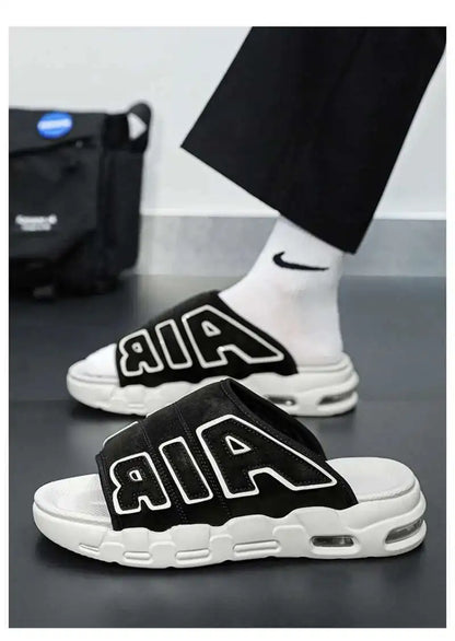 Sandales de styliste à coussin d'air pour hommes, pantoufles de sport douces et antidérapantes, chaussures pour hommes, nouvelle collection été 2025