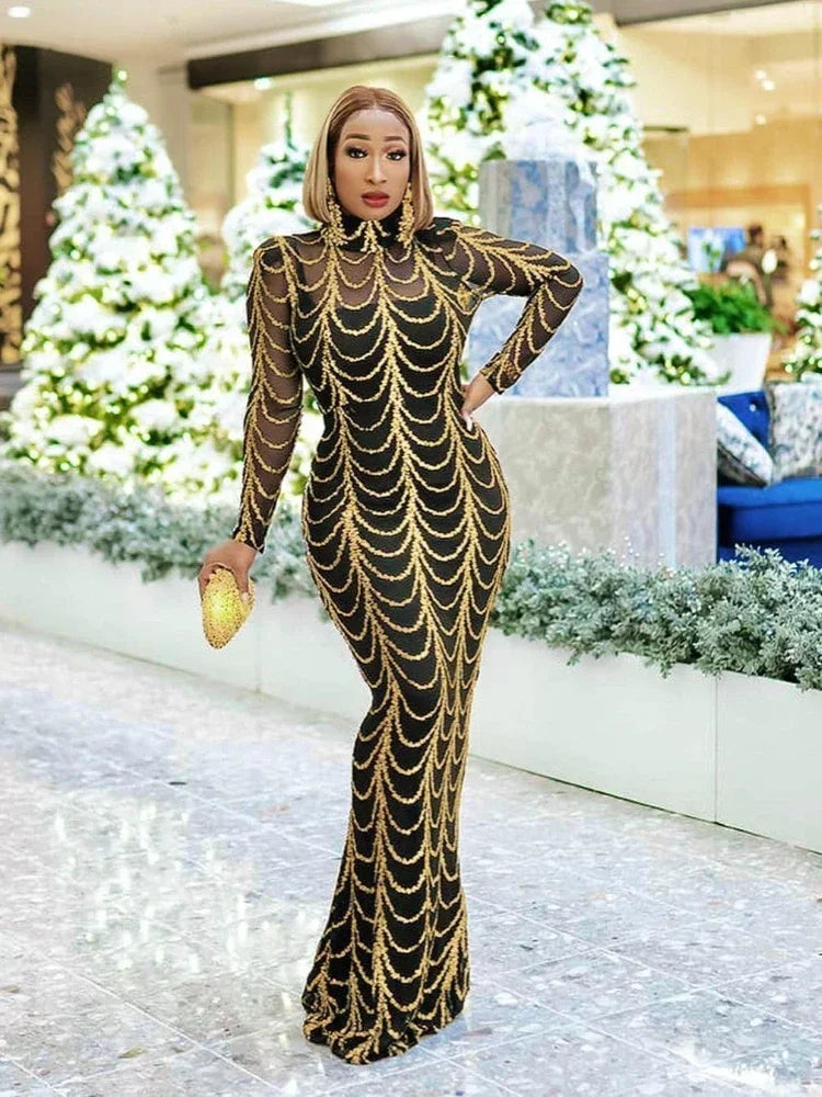 Robe Africaine Longue à Manches sulfet Col Rond pour Femme, Vêtement d'Été, Nouvel Arrivage, 2024