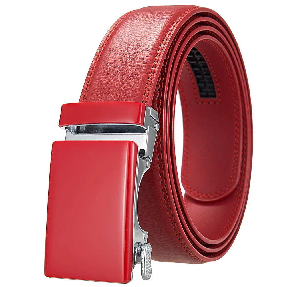 Nouveaux hommes ceinture mode alliage automatique boucle ceinture affaires décontracté décoration ceinture hommes ceintures 3.5 cm noir bleu rouge café