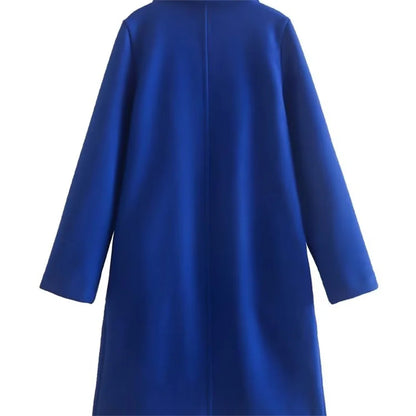 UNIZERA2023-Manteau mi-long pour femme, col trempé, col rabattable, manteau Open Smile, polyvalent, nouveau, automne et hiver