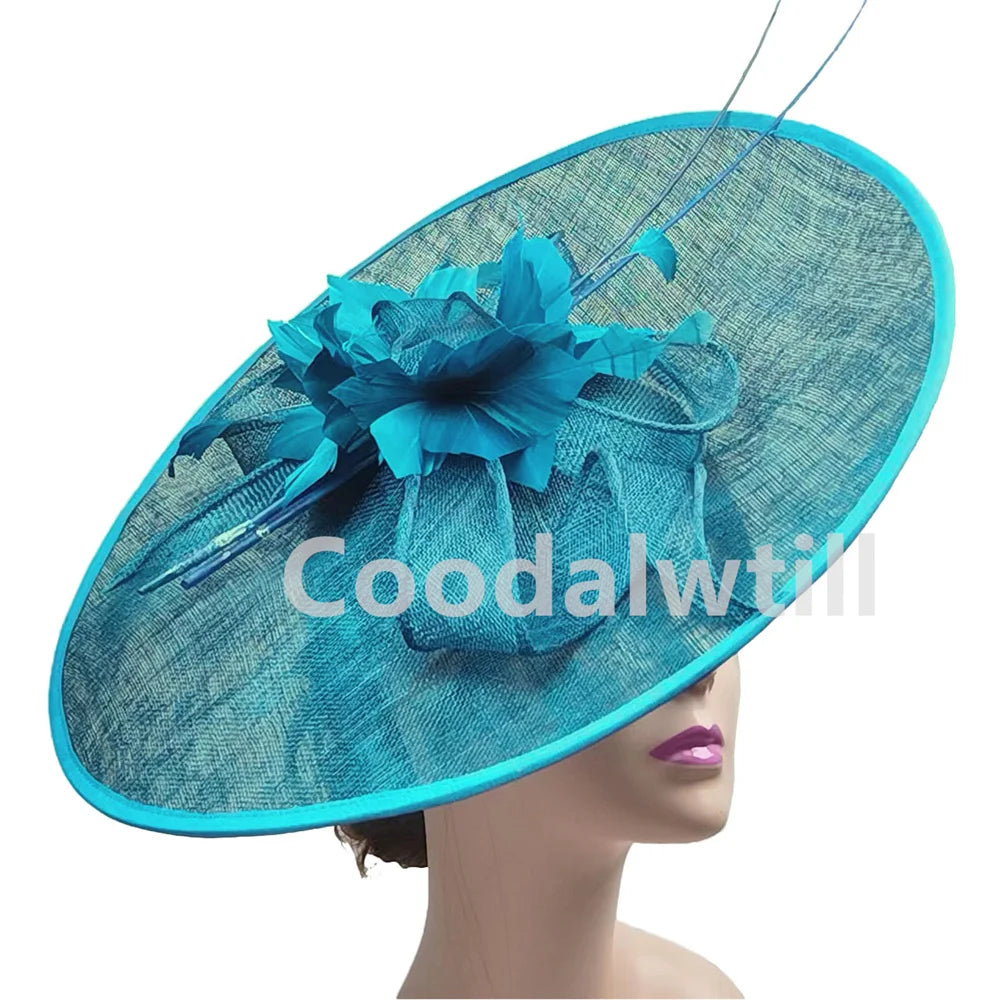 Royal Ascot grand Chapeau fascinateur femmes Kentucky Derby plume grand Chapeau fascinateur fête mariage casque fleur église Chapeau