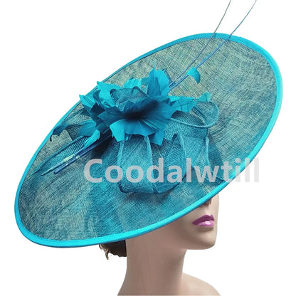 Royal Ascot grand Chapeau fascinateur femmes Kentucky Derby plume grand Chapeau fascinateur fête mariage casque fleur église Chapeau