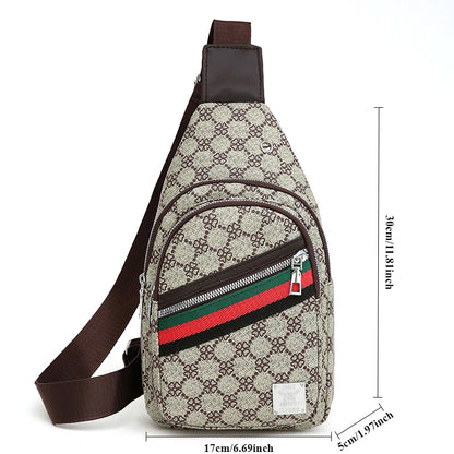 Sac messager multifonction pour hommes, sacs de poitrine en tissu à bandoulière, sac à main décontracté avec trou pour écouteurs