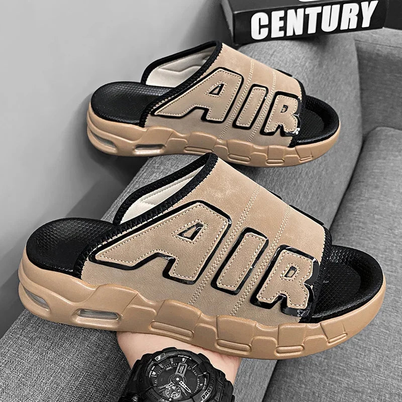 Pantoufles d'été confortables pour hommes, sandales d'extérieur pour hommes, chaussures de marques originales, sandales pour garçons, 2024