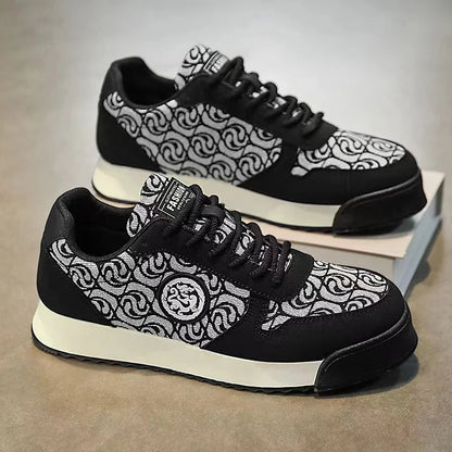 Printemps automne chaussures hommes augmenté mode cuir chaussures décontractées conseil chaussures de haute qualité en plein air grosses baskets Style britannique