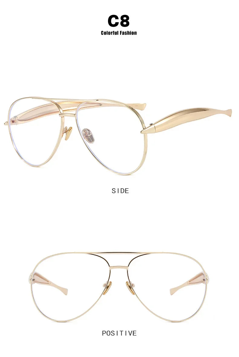 Nouveau y2k Vintage métal pilote lunettes de soleil femmes pour hommes lunettes de soleil Punk populaire en plein air conduite marque de luxe concepteur nuances UV400