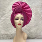 Turban de tête musulman pour femmes, Gele africain violet, casquettes déjà fabriquées, Auto Aso Oke, cravate de sauna Gele, chapeau rond pour dames, Z620-2 de fête
