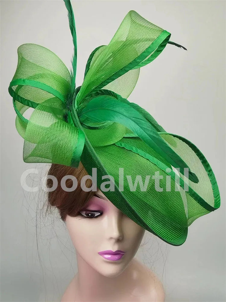 Fascinateur de cheveux verts pour femme, casquette de pilulier, événement formel, pièce de sauna Derby, élégant, mariage, Gatineau, inery, mode chapeau