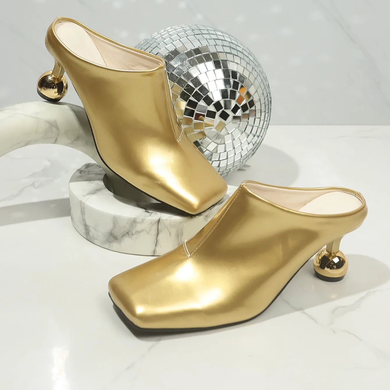 Femmes sandales nouveau créateur mode sandales compensées talons hauts pantoufles peu profond bout pointu fête dames chaussures Sandalias De Mujer