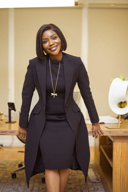 Ensemble femme manches longues Blazer manteau + robe longue costume hiver Streetwear deux 2 pièces ensemble afrique OL tenues de travail