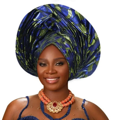Casquette Turban plissée à paillettes pour femmes, enveloppe de tête pour dame, foulard musulman, chapeau, couvre-chef africain, 2025