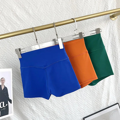 Short de motard de sport pour femmes, sensation nue, taille haute, Yoga, Push Up, Leggings de Fitness, contrôle du ventre, Slim