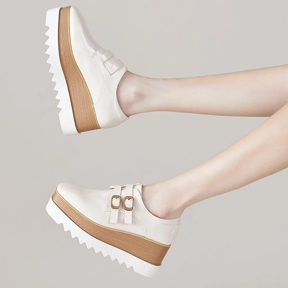 Plate-forme plate solide pour femmes, chaussures plates pour femmes, Parker carré, décontracté, printemps, automne, tout neuf, mode, strucgirls, loisirs