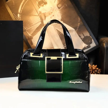 Sac à main multicouche en cuir souple pour femme, motif crocodile, coussin Boston, mères d'âge moyen, initié unique, nouveau, 2024